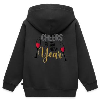 Cheers New Year New Year's Eve Christmas - Kids Premium Organic Zip-up Hoodie - black - Back - AI Model Kid Male (0cm)
