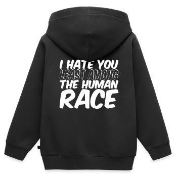 I Hate You Least Among The Human Race - Kinder Premium Organic Zip Hoodie - Schwarz - Hinten - AI Model Kid Male (0cm)
