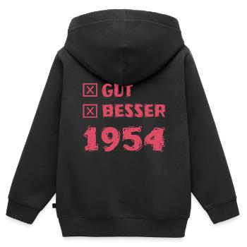 Besser 1954 - Kinder Premium Organic Zip Hoodie - Schwarz - Hinten - AI Model Kid Male (0cm)