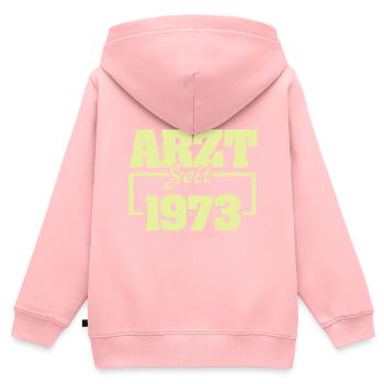 Ärztin 1973 - Kinder Premium Organic Zip Hoodie - Rosa - Hinten - AI Model Kid Female (0cm)