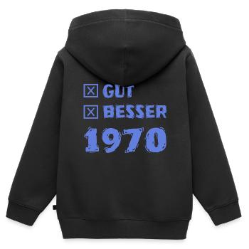 Besser 1970 - Kinder Premium Organic Zip Hoodie - Schwarz - Hinten - AI Model Kid Male (0cm)