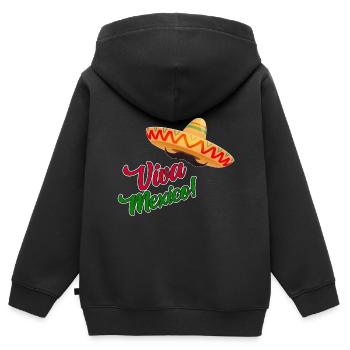 Viva Mexico - Fiesta Party - Kinder Premium Organic Zip Hoodie - Schwarz - Hinten - AI Model Kid Male (0cm)