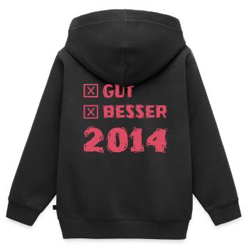Besser 2014 - Kinder Premium Organic Zip Hoodie - Schwarz - Hinten - AI Model Kid Male (0cm)