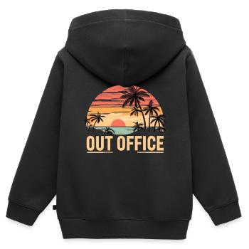 Urlaub Ferien Palme Sonne - Kinder Premium Organic Zip Hoodie - Schwarz - Hinten - AI Model Kid Male (0cm)