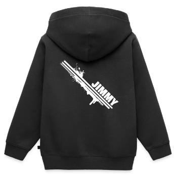 Malerei Jimmy - Kinder Premium Organic Zip Hoodie - Schwarz - Hinten - AI Model Kid Male (0cm)