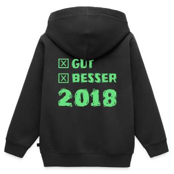 Besser 2018 - Kinder Premium Organic Zip Hoodie - Schwarz - Hinten - AI Model Kid Male (0cm)