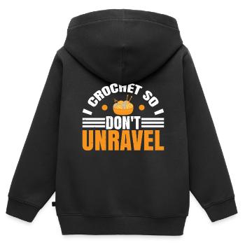 I Crochet So I Don't Unravel 3 - Kinder Premium Organic Zip Hoodie - Schwarz - Hinten - AI Model Kid Male (0cm)