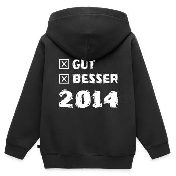 Besser 2014 - Kinder Premium Organic Zip Hoodie - Schwarz - Hinten - AI Model Kid Male (0cm)