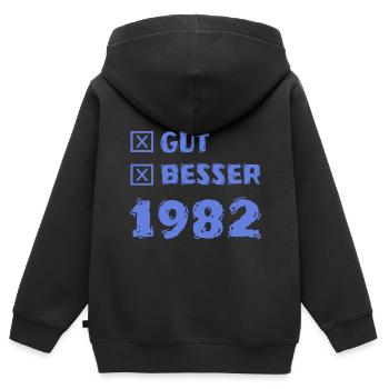 Besser 1982 - Kinder Premium Organic Zip Hoodie - Schwarz - Hinten - AI Model Kid Male (0cm)