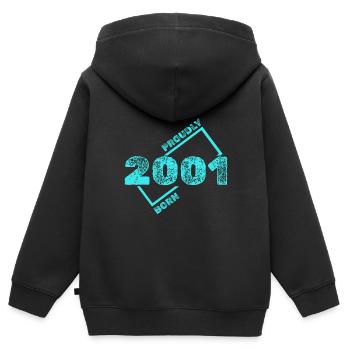 Geschenkidee 2001 - Kinder Premium Organic Zip Hoodie - Schwarz - Hinten - AI Model Kid Male (0cm)