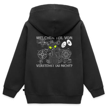 Welchen Teil von verstehst du nicht Ingenieur - Kinder Premium Organic Zip Hoodie - Schwarz - Hinten - AI Model Kid Male (0cm)