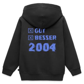 Besser 2004 - Kinder Premium Organic Zip Hoodie - Schwarz - Hinten - AI Model Kid Male (0cm)