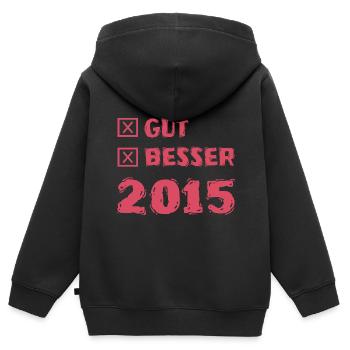 Besser 2015 - Kinder Premium Organic Zip Hoodie - Schwarz - Hinten - AI Model Kid Male (0cm)