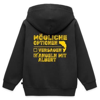 Geschenk für Albert - Kinder Premium Organic Zip Hoodie - Schwarz - Hinten - AI Model Kid Male (0cm)
