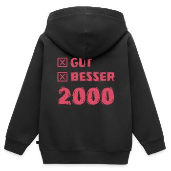 2000 - Sweat Premium à capuche zippé enfant bio - noir - Dos - AI Model Kid Male (0cm)