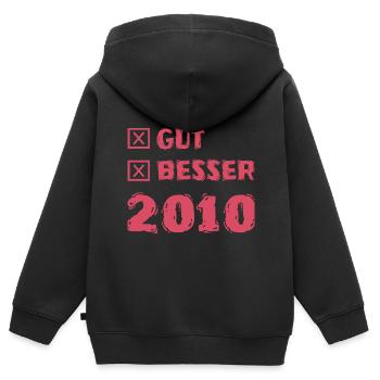 2010 - Kinder Premium Organic Zip Hoodie - Schwarz - Hinten - AI Model Kid Male (0cm)