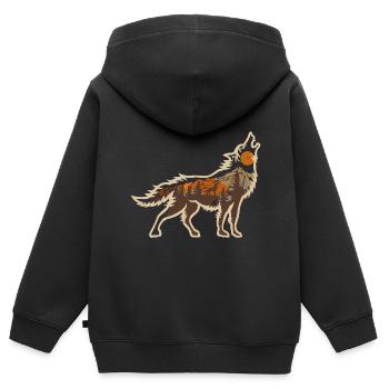 Wolf Nature Nature Nature Animaux sauvages - Sweat Premium à capuche zippé enfant bio - noir - Dos - AI Model Kid Male (0cm)