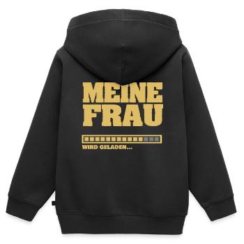 Ladebalken meine Frau heirat wird geladen - Kinder Premium Organic Zip Hoodie - Schwarz - Hinten - AI Model Kid Male (0cm)