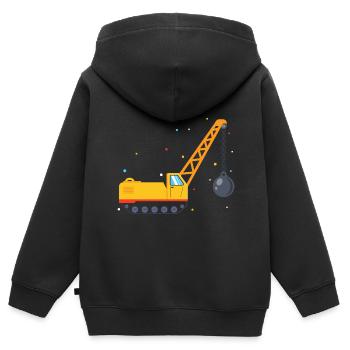 Abrissbirne Wrecking Ball Bagger Geschenk für Baua - Kinder Premium Organic Zip Hoodie - Schwarz - Hinten - AI Model Kid Male (0cm)