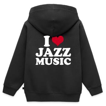I Love Jazz Music - Kinder Premium Organic Zip Hoodie - Schwarz - Hinten - AI Model Kid Male (0cm)