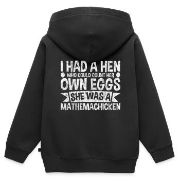 I Had A Hen, She Was A Mathemachicken 3 - Kinder Premium Organic Zip Hoodie - Schwarz - Hinten - AI Model Kid Male (0cm)