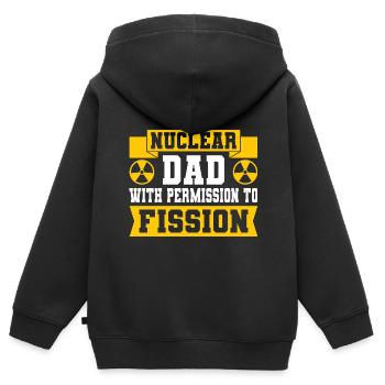Nuklearingenieur Nukleartechnik Kernenergie Dad - Kinder Premium Organic Zip Hoodie - Schwarz - Hinten - AI Model Kid Male (0cm)