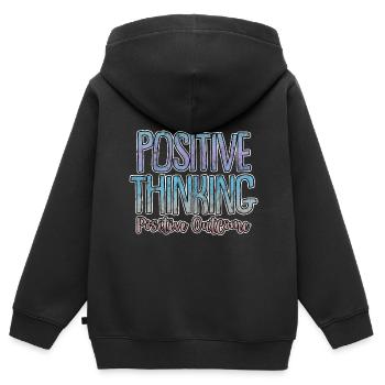 Pensée positive Résultat positif 3 - Sweat Premium à capuche zippé enfant bio - noir - Dos - AI Model Kid Male (0cm)