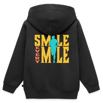 Smile Every Mile 5 - Kids Premium Organic Zip-up Hoodie - black - Back - AI Model Kid Male (0cm)