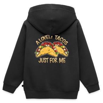 Ein leckerer Tacos nur für mich - Kinder Premium Organic Zip Hoodie - Schwarz - Hinten - AI Model Kid Male (0cm)