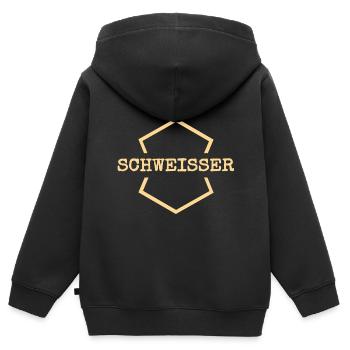 Soudeur de travail - Sweat Premium à capuche zippé enfant bio - noir - Dos - AI Model Kid Male (0cm)