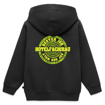 Directeur d’hôtel en tant que travail - Sweat Premium à capuche zippé enfant bio - noir - Dos - AI Model Kid Male (0cm)
