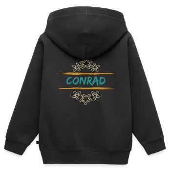 Conrad Conrad - Kids Premium Organic Zip-up Hoodie - black - Back - AI Model Kid Male (0cm)