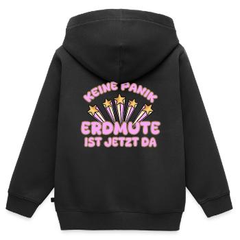 Frauenname Erdmute - Kinder Premium Organic Zip Hoodie - Schwarz - Hinten - AI Model Kid Male (0cm)