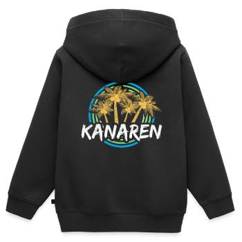 Kanaren als Urlaub - Kinder Premium Organic Zip Hoodie - Schwarz - Hinten - AI Model Kid Male (0cm)