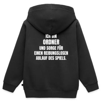 Ich bin Ordner. - Kinder Premium Organic Zip Hoodie - Schwarz - Hinten - AI Model Kid Male (0cm)