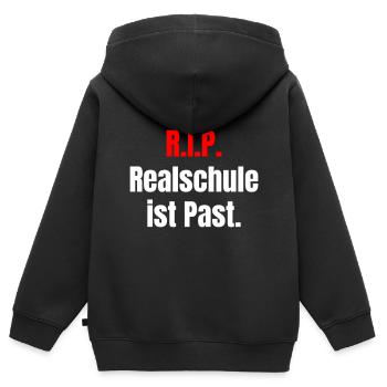 Realschule ist past. - Kinder Premium Organic Zip Hoodie - Schwarz - Hinten - AI Model Kid Male (0cm)