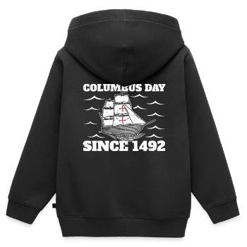Christopher Columbus - Kinder Premium Organic Zip Hoodie - Schwarz - Hinten - AI Model Kid Male (0cm)