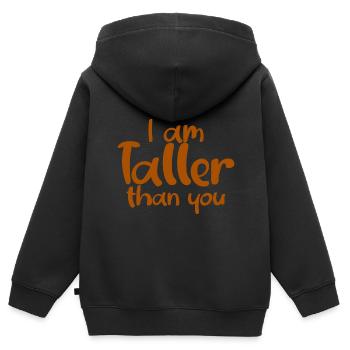Je suis plus grand que toi - Sweat Premium à capuche zippé enfant bio - noir - Dos - AI Model Kid Male (0cm)