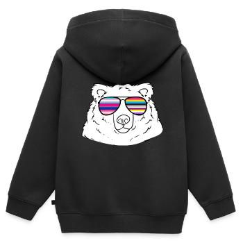 Trans Pansexual Lgbt Lesbisch Bisexual - Kinder Premium Organic Zip Hoodie - Schwarz - Hinten - AI Model Kid Male (0cm)