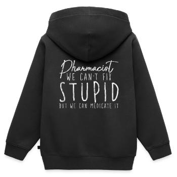 We Can't Fix Stupid But We Can Medicate It 3 - Kinder Premium Organic Zip Hoodie - Schwarz - Hinten - AI Model Kid Male (0cm)