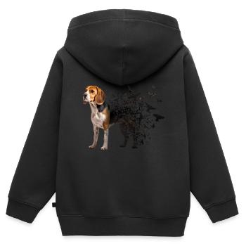 Beagle - Sweat Premium à capuche zippé enfant bio - noir - Dos - AI Model Kid Male (0cm)