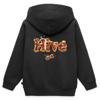 Bienenstock Bienenhaltung Honig Hive - Kinder Premium Organic Zip Hoodie - Schwarz - Hinten - AI Model Kid Male (0cm)