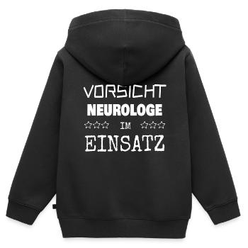 Berufung Neurologe - Kinder Premium Organic Zip Hoodie - Schwarz - Hinten - AI Model Kid Male (0cm)