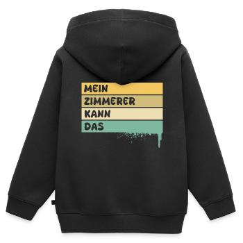 Zimmerer - Kinder Premium Organic Zip Hoodie - Schwarz - Hinten - AI Model Kid Male (0cm)