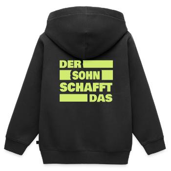Fils - Sweat Premium à capuche zippé enfant bio - noir - Dos - AI Model Kid Male (0cm)