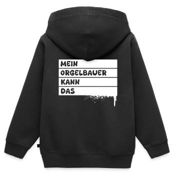 Don pour les facteurs d’orgues - Sweat Premium à capuche zippé enfant bio - noir - Dos - AI Model Kid Male (0cm)