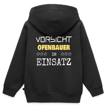 Stove builder as a vocation - Kids Premium Organic Zip-up Hoodie - black - Back - AI Model Kid Male (0cm)