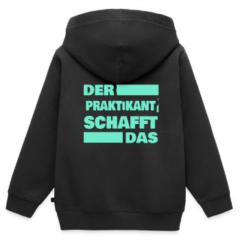Trainee - Kids Premium Organic Zip-up Hoodie - black - Back - AI Model Kid Male (0cm)