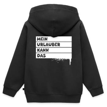 Urlauber - Kinder Premium Organic Zip Hoodie - Schwarz - Hinten - AI Model Kid Male (0cm)