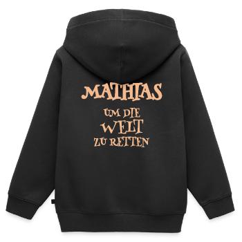 Helfer Mathias - Kinder Premium Organic Zip Hoodie - Schwarz - Hinten - AI Model Kid Male (0cm)
